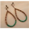 Image 1 : Santo Domingo Shell and Turquoise Heishi Earrings