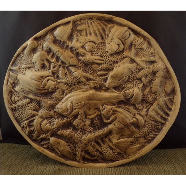 Foolish Fish Studio Pottery Plaque by D. S. Smith