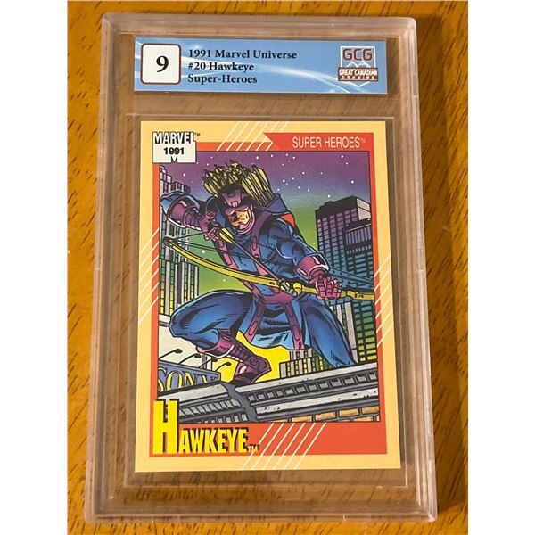 Hawkeye #20 Super Heroes 1991 Marvel Universe GCG 9
