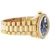 Image 9 : Rolex Mens 18K Yellow Blue Vignette Diamond Lugs Quickset President Wristwatch