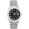 Image 2 : Rolex Mens Stainless Steel Black Diamond 36MM Datejust Wristwatch