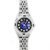 Image 2 : Rolex Ladies Stainless Steel Blue Vignette Diamond & Sapphire Datejust Wristwatc