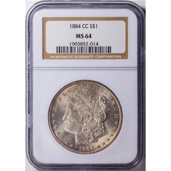 1884-CC $1 American Silver Eagle Dollar Coin NGC MS64