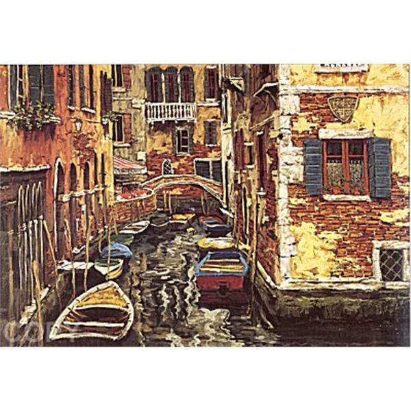 Boats of Venice by Viktor Shvaiko on canvas