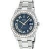 Image 2 : Rolex Mens Stainless Steel Blue Roman Diamond 41MM Datejust 2 Wristwatch