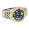 Image 3 : Rolex Mens Stainless Steel and Yellow Gold Blue VVS Diamond 36mm Datejust