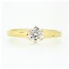 Image 4 : Antique Victorian 14k Gold 0.50 ctw Old Mine Cut Diamond Six-Prong Solitaire Rin