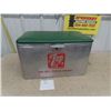 Image 1 : 7 Up Embossed Aluminum Picnic Cooler with Upholstered Top 13" x 14" x 22"