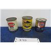 Image 1 : 3 Miniature Oil Tin Promo Banks ; Amaco Valve Stem Sunoco Dynalube, 76 Triton