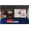 Image 1 : Battery Operated Cheerful Puppy Dog Fur Covered Tin Toy in Original Box - Made in Japan 9" Long