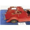 Image 8 : Pressed Tin Friction Powered + Battery Operated? Firetruck - No Maker 14.5" Long