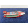 Image 3 : Pressed Tin ' Queen' Wind Up Toy Boat Made in Japan 8" Long