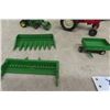 Image 6 : Lot of Played with Farm Toys ; Tonka Tractor, 2 International Tractors, John Deere Combine + Small T