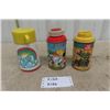Image 1 : Rat Patrol Thermos NO Cap, Mickey Mouse Thermos, Plastic Rainbow + Cloud Thermos