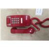 Image 2 : Pair of Vintage Red Phones, Wall Mount Push Button Table Top Rotary