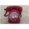 Image 3 : Pair of Vintage Red Phones, Wall Mount Push Button Table Top Rotary