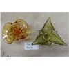 Image 5 : 3 Pieces Blown Color Glass, Red Swan, Green Ashtray Marked Chalet