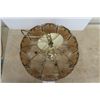 Image 3 : Glass + Brass Hanging Light Fixture 16" Wide