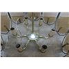 Image 4 : Glass + Brass Hanging Light Fixture 16" Wide