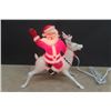 Image 1 : Vintage 1950's Noma Light Up Santa on Reindeer Newer Light + Plug