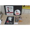 Image 1 : 3 Betty Boop Signs; 12.5" x 16" & 2 Betty Boop Bobbleheads