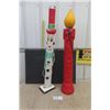 Image 1 : Blow Mold Noel Candle 38" Tall , Snowman Pencil Blow Mold