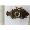 Image 1 : Dutch Style Ornate Clock Wood + Brass 7.5" x 18.5"