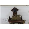 Image 2 : Dutch Style Ornate Clock Wood + Brass 7.5" x 18.5"
