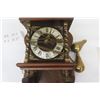 Image 6 : Dutch Style Ornate Clock Wood + Brass 7.5" x 18.5"
