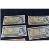 Image 4 : Canadian Money Bills; 1979 $20, 1974 $2, (6) 1973 $1