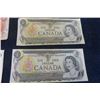 Image 5 : Canadian Money Bills; 1979 $20, 1974 $2, (6) 1973 $1