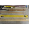 Image 6 : Assorted Tools; Levels, Prybar, Saw, Molding Head, Dado Blade, Packaged Hardware, Tool box, Wire Bru