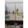 Image 1 : Mid Century Pole Lamp - 2 Glass Shades 90-100" Spring Loaded