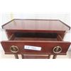 Image 4 : Small Walnut End Table with Drawer 11" x 19" x 23"