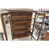 Image 6 : Beautiful Quarter Cut Oak 2 Door China Cabinet with Side Glass on Wheels 15" x 40" x 58"