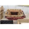Image 3 : Assortment of Wicker + Fabric , Baskets- All Sizes 17 Total