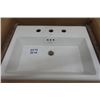 Image 1 : Ronbow 22" Groove Rectangular Ceramic Vessel Bathroom Sink in White