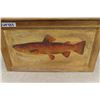 Image 4 : Wooden Box with Hinged Lid + Brown Trout Graphics 14" x 16" x 28"