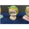 Image 3 : 4 Collectible Head Vases - Nice Colors