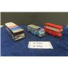 Image 1 : 2 Pressed Tin Greyhound Busses- 1 Corgi Die Cast Double Decker