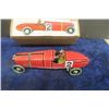 Image 2 : 2 Modern Pressed Tin Tags ; Old Fashion Rolls Royce + Race Car - Both Wind Up Made in China- New in 