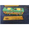 Image 4 : 2 Modern Made in China Tin Wind Up Pressed Tin Bus + Tractor