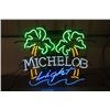 Image 4 : Michelob Light 4 Color Neon Sign with Palm Trees 25" x 28"