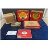Image 1 : Lot of 6 Tobacco Tins + Boxes ; Brittania, Worlds Navy, Craven A, Red Deer Special, Daily Double, OK
