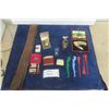 Image 1 : Various Lighters, John Deere Knife, Shaving Strap, Razor, Swizel Sticks