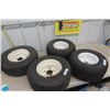 Image 1 : 4 Yard Tractor Tires + Rims ; (2) 18x 9.50 - 8 (2) 20.50 x 80-10