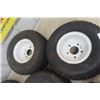 Image 2 : 4 Yard Tractor Tires + Rims ; (2) 18x 9.50 - 8 (2) 20.50 x 80-10