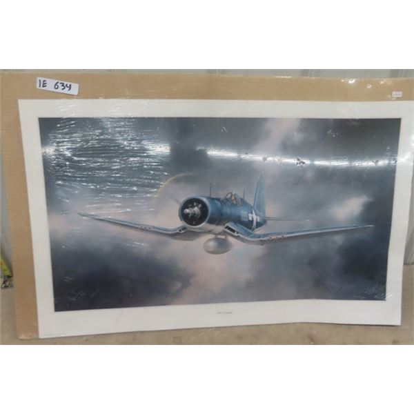 F4U Corsair Airplane Print by John Jonny 22" x 36"