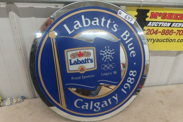 1988 Labatt's Blue / Calgary Olympics Mirrored Sign
