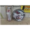 Image 1 : Metal Fishing Thermometer 5.5" x17"  & Minhas Creek Beer Clock 18" Wide